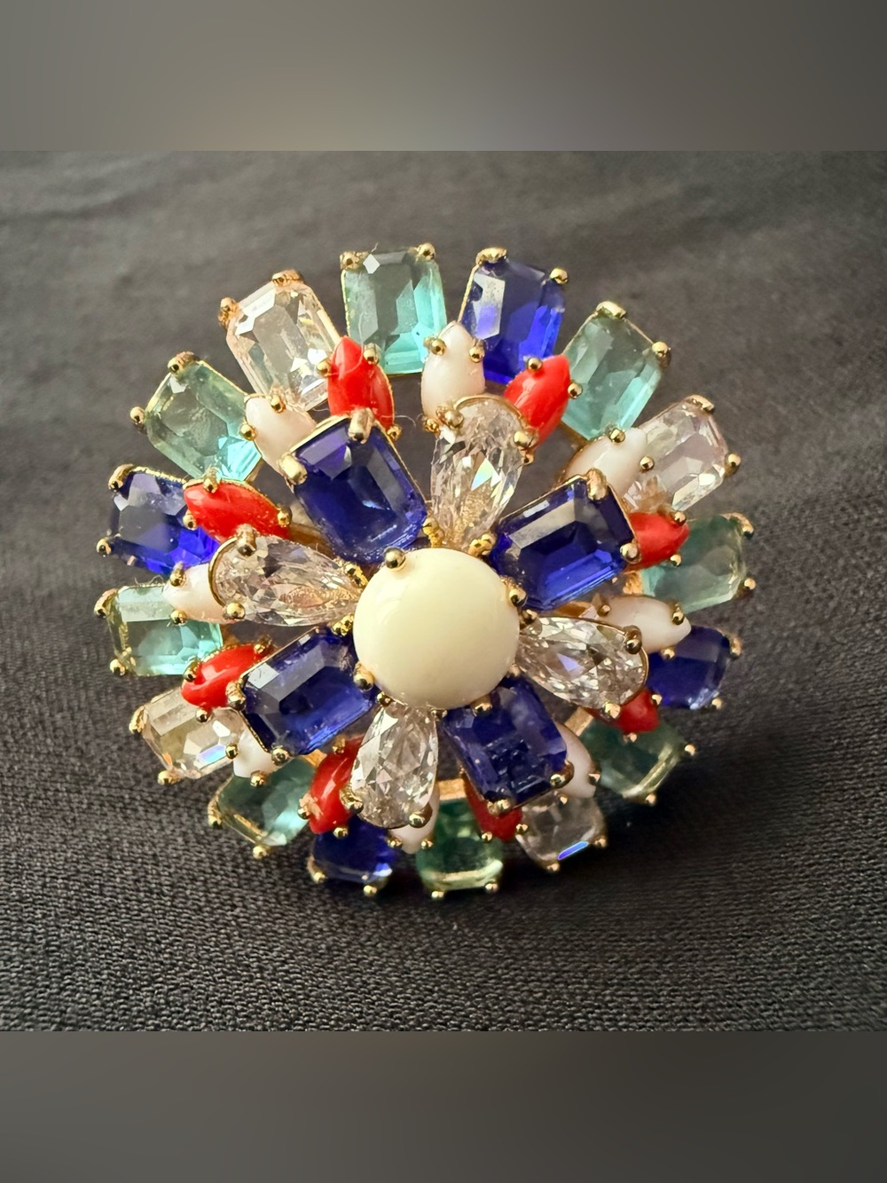 Kate Spade Firework Floral Statement Ring